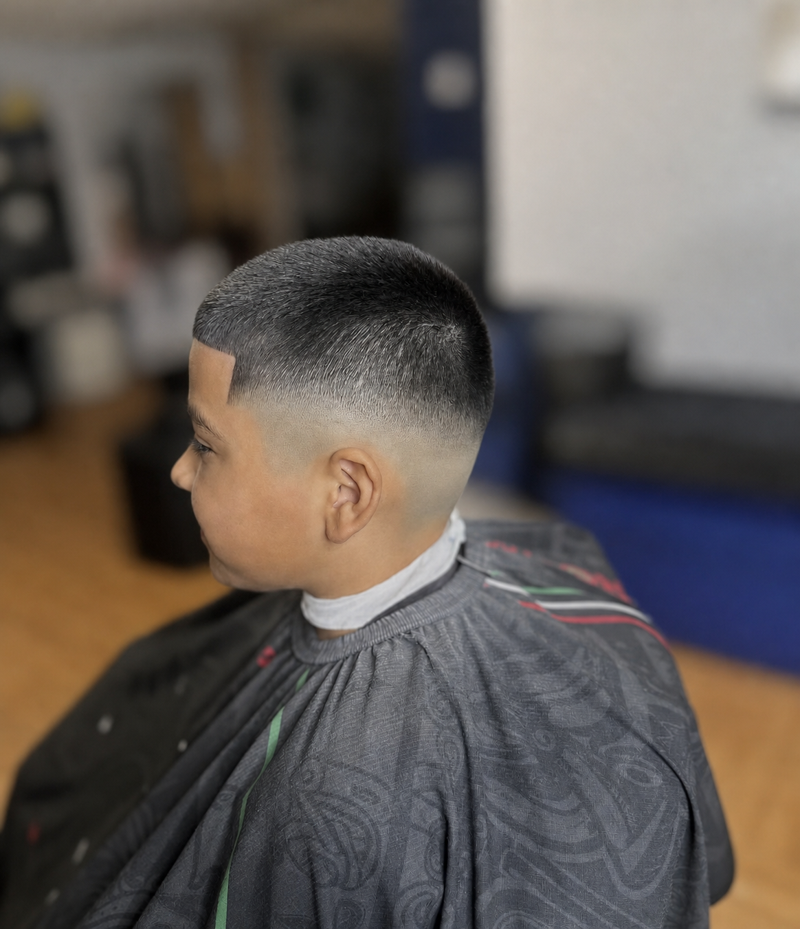 Kids high fade haircut with crisp lineup by Almighty Cutz By Jesus.